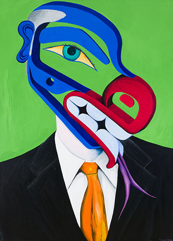 Untitled Portrait in Suit by Lawrence Paul Yuxweluptun sold for $52,250