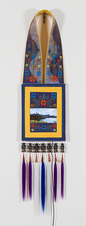 Bandolier for Gichi-ziibi (Big River), Ottawa River by Barry Ace sold for $12,500