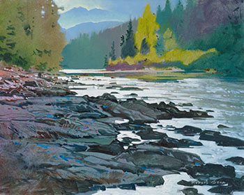 Chekamus River At Chekamus Lake by Robert Genn sold for $9,375
