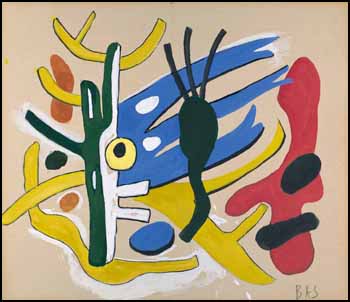 Sketch for Rockefeller Stairway Mural Commission by Fernand Léger sold for $28,750