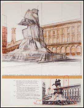 Wrapped Monument to Victor Emmanuele - Piazza del Duomo, Milan by  Christo sold for $4,200