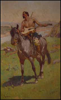 Rider on Horseback with Guitar by Frants (Franz) Roubaud sold for $25,875