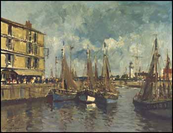 Fishing Boats, Honfleur by Edward Seago sold for $69,000