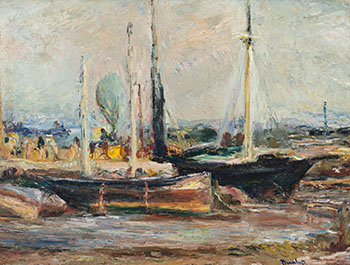 Boats at Emsworth by Ronald Ossory Dunlop sold for $2,500