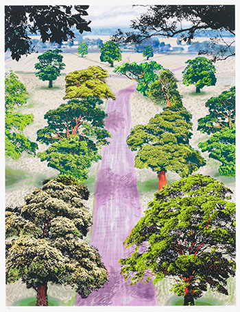 Summer Road Near Kilham by David Hockney sold for $49,250