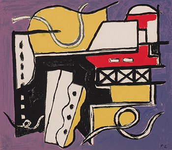 Composition sur fond violet by Fernand Léger vendu pour $1,000