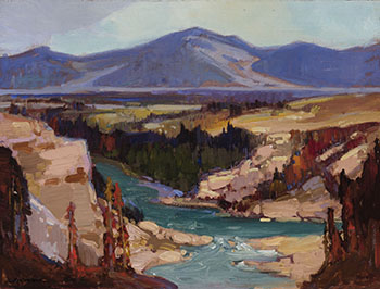 In the Foothills, Highwood River, Alberta by Leonard Richmond sold for $1,875