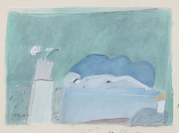 Reclining Nude, Green Room by Joy Laville vendu pour $2,250