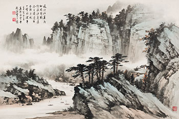 River and Mountains by Huang Junbi sold for $31,250