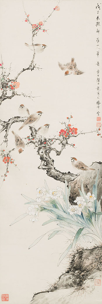 Birds and Florals by Yan Bolong sold for $5,313
