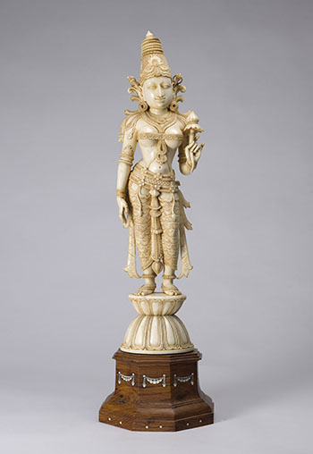 A Large and Rare Indian Carved Ivory Figure of a Female Hindu Deity, Early 20th Century by Indian Artist sold for $2,000