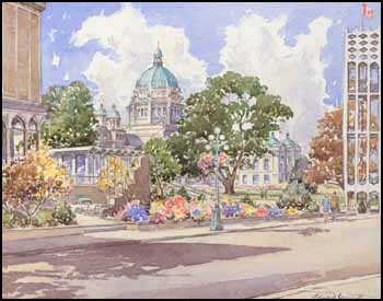 Parliament Buildings and Carolling Towers, Victoria by Edward Goodall vendu pour $460