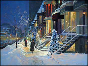 Winter Magic, A Romantic View of Crescent Street by Andris Leimanis vendu pour $3,163