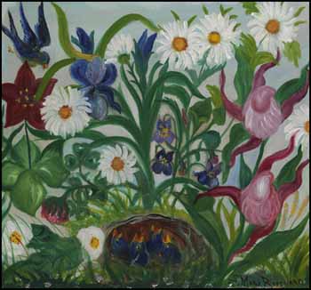 Nature morte aux oiseaux et fleurs by Simone Marie Bouchard sold for $2,106