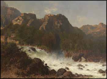 At the River Rapids by Otto Reinhold Jacobi vendu pour $3,125
