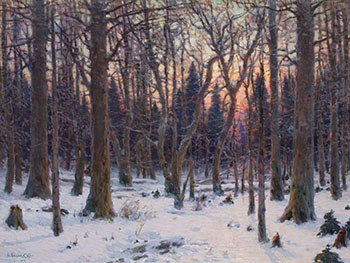 Winter Woodland Scene at Sunset, Arthabaska by Marc-Aurèle de Foy Suzor-Coté vendu pour $73,250