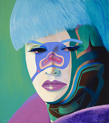 Lady in the Blues by Lawrence Paul Yuxweluptun sold for $25,000