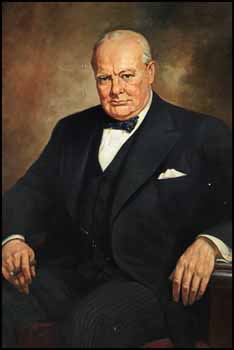 Portrait of Sir Winston Churchill by Adam Sherriff Scott vendu pour $2,340