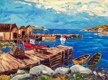 Lobster Boats, Terence Bay by Rod Charlesworth vendu pour $4,720