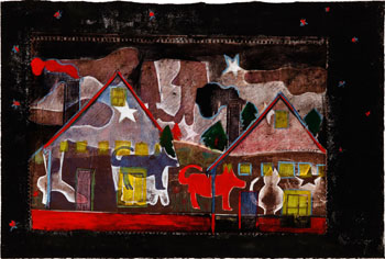 Red Dog at Lubicon Lake - Stamp Series by Joane Cardinal-Schubert sold for $1,250