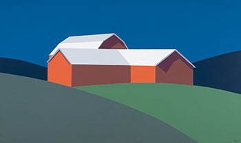 Red Barn White Roof by Charles Pachter sold for $46,250