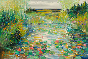 Summer Pond by Tin Yan Chan sold for $1,250