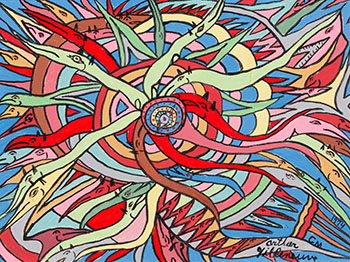 1er poisson qui quitte la mer de Gallilé by Arthur Villeneuve sold for $1,875