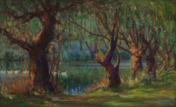 Wychwood Park Pond, Toronto by George Agnew Reid sold for $5,015