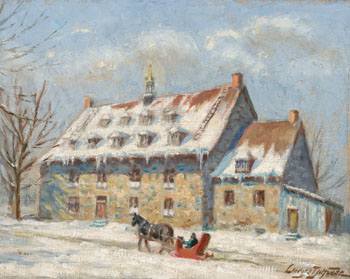 Paysage d'hiver by Georges Marie Joseph Delfosse vendu pour $2,000