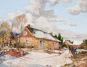 Old French Homes Motif - Near St. Janvier, Que. by Hal Ross Perrigard sold for $1,250