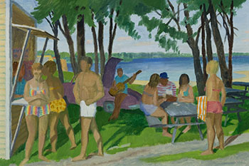La plage by Phillip Henry Howard Surrey sold for $15,000