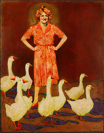 Golden Goose Girl by Grant Wesley Leier vendu pour $1,250