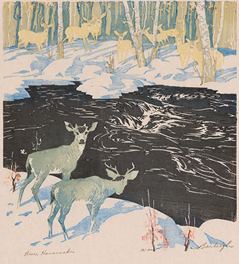 Deer, Kananaskis by Barbara Harvey Leighton sold for $375