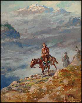 Cowboys on Horseback in the Rockies by John I. Innes sold for $1,840