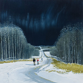 Country Road in Moonlight by Peter Shostak vendu pour $1,625
