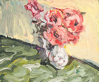 Roses in White Jug by Edward Beale sold for $1,500