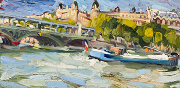 Boat Turning on the Seine by Edward Beale vendu pour $4,063