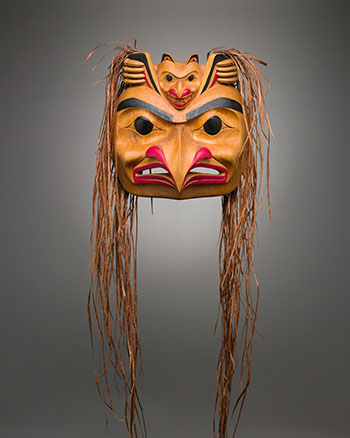 Eagle and Grizzly Mask by Tom Eneas sold for $5,000