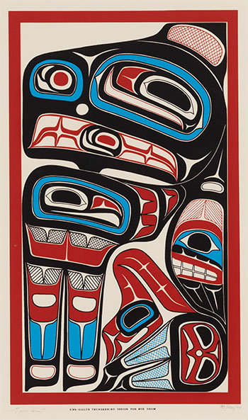 Kwa-giulth Thunderbird Design for Box Drum by Tony Hunt sold for $563