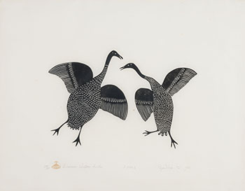 Loons (with printing stone) by Flossie Pappidluk sold for $2,813