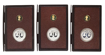 Three Elizabeth II Silver and Gold Proof 20 Crown and 50 Crown Sets 1976 by  Turks and Caicos Islands sold for $1,125