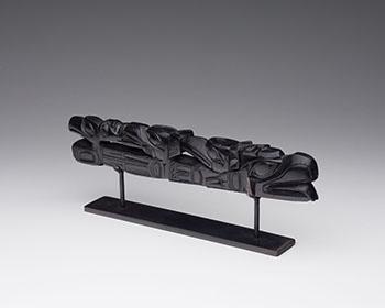 Haida Argillite Panel Pipe, First Period circa 1830 by Early Haida Artist sold for $5,313