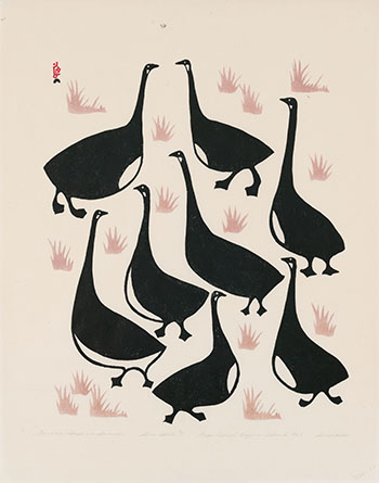 Canada Geese in Summer by Simeonie Quppapik sold for $1,375