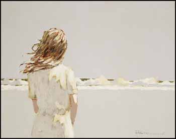 Jeune fille devant la mer by André Bertounesque vendu pour $936