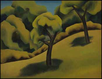 Trees / Commotion (verso) by Bertram Richard Brooker sold for $11,115