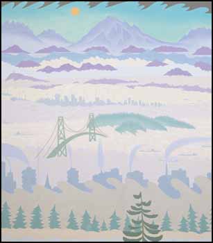 Vancouver in Ground Fog by Robert Michener vendu pour $1,638