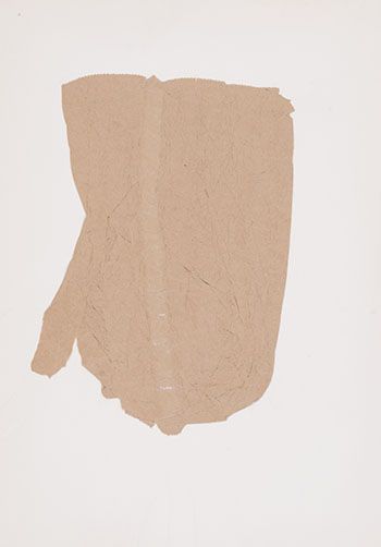 Laminated Crumpled Paper Bag on Ringed Paper by Iain Baxter sold for $1,875
