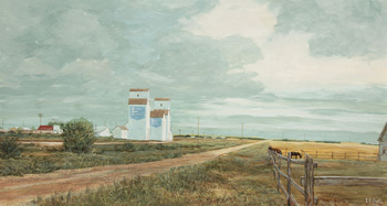 Grain Elevators of Kavanagh by Joseph Ferenc Acs sold for $438
