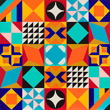 Multicoloured Geometric by Sandeep Johal sold for $750
