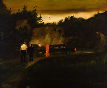 Figures Near a Cut Hill by Michael Harrington sold for $2,000